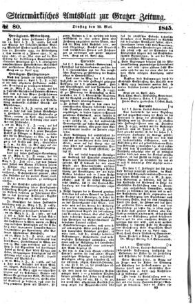 Steyermärkisches Amtsblatt zur Grätzer Zeitung 18450520 Seite: 1