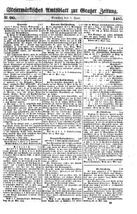 Steyermärkisches Amtsblatt zur Grätzer Zeitung 18450607 Seite: 1