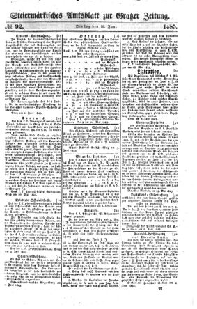 Steyermärkisches Amtsblatt zur Grätzer Zeitung 18450610 Seite: 1