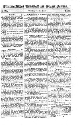 Steyermärkisches Amtsblatt zur Grätzer Zeitung 18450621 Seite: 1