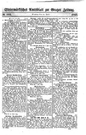 Steyermärkisches Amtsblatt zur Grätzer Zeitung 18450715 Seite: 1