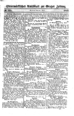 Steyermärkisches Amtsblatt zur Grätzer Zeitung 18450721 Seite: 1