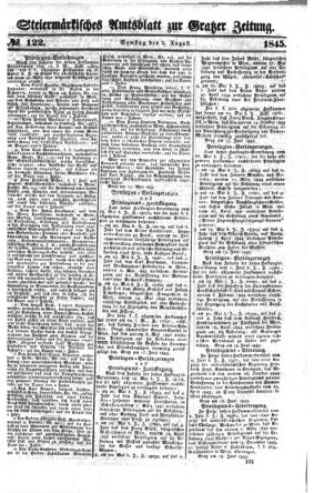 Steyermärkisches Amtsblatt zur Grätzer Zeitung 18450802 Seite: 1