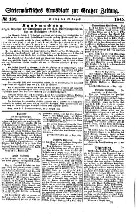 Steyermärkisches Amtsblatt zur Grätzer Zeitung 18450819 Seite: 1