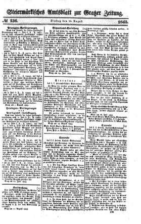 Steyermärkisches Amtsblatt zur Grätzer Zeitung 18450826 Seite: 1