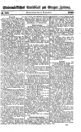 Steyermärkisches Amtsblatt zur Grätzer Zeitung 18450911 Seite: 1