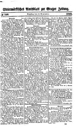 Steyermärkisches Amtsblatt zur Grätzer Zeitung 18450913 Seite: 1