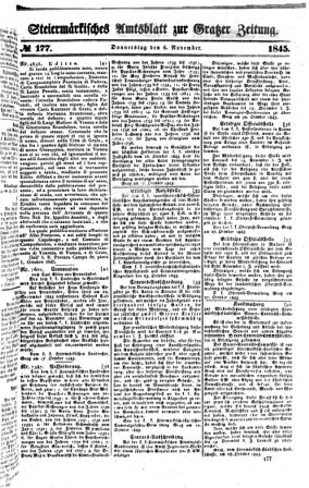 Steyermärkisches Amtsblatt zur Grätzer Zeitung 18451106 Seite: 1