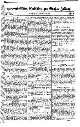 Steyermärkisches Amtsblatt zur Grätzer Zeitung 18451111 Seite: 1