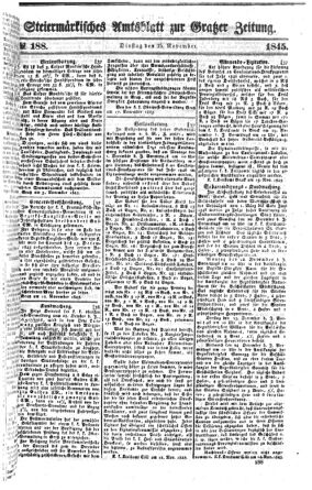 Steyermärkisches Amtsblatt zur Grätzer Zeitung 18451125 Seite: 1