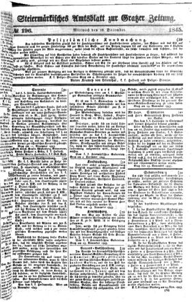 Steyermärkisches Amtsblatt zur Grätzer Zeitung 18451210 Seite: 1