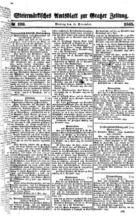 Steyermärkisches Amtsblatt zur Grätzer Zeitung 18451215 Seite: 1