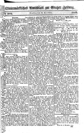 Steyermärkisches Amtsblatt zur Grätzer Zeitung 18451220 Seite: 1