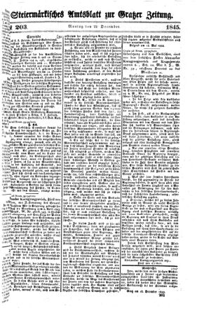 Steyermärkisches Amtsblatt zur Grätzer Zeitung 18451222 Seite: 1