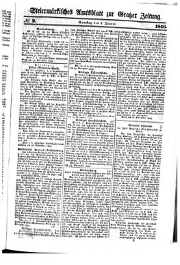 Steyermärkisches Amtsblatt zur Grätzer Zeitung 18460103 Seite: 1