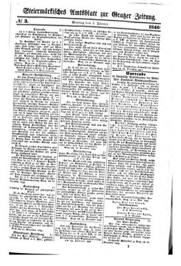 Steyermärkisches Amtsblatt zur Grätzer Zeitung 18460105 Seite: 1