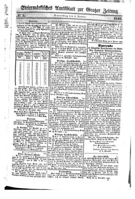 Steyermärkisches Amtsblatt zur Grätzer Zeitung 18460108 Seite: 1