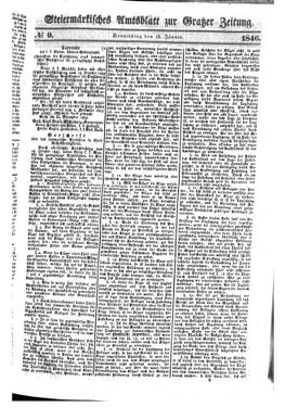 Steyermärkisches Amtsblatt zur Grätzer Zeitung 18460115 Seite: 1