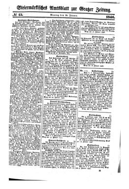 Steyermärkisches Amtsblatt zur Grätzer Zeitung 18460126 Seite: 1