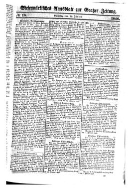 Steyermärkisches Amtsblatt zur Grätzer Zeitung 18460131 Seite: 1