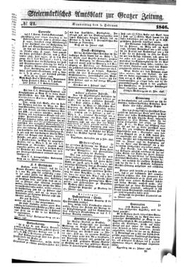 Steyermärkisches Amtsblatt zur Grätzer Zeitung 18460205 Seite: 1