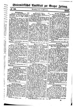 Steyermärkisches Amtsblatt zur Grätzer Zeitung 18460207 Seite: 1