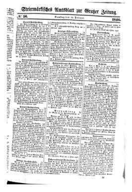 Steyermärkisches Amtsblatt zur Grätzer Zeitung 18460214 Seite: 1