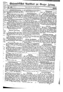 Steyermärkisches Amtsblatt zur Grätzer Zeitung 18460216 Seite: 1