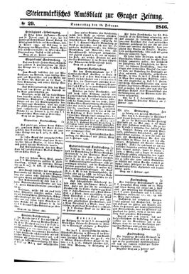 Steyermärkisches Amtsblatt zur Grätzer Zeitung 18460219 Seite: 1