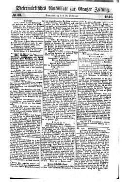 Steyermärkisches Amtsblatt zur Grätzer Zeitung 18460226 Seite: 1