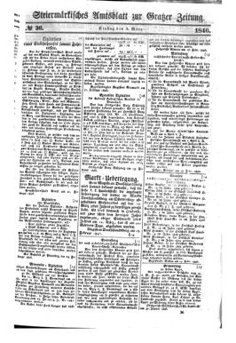 Steyermärkisches Amtsblatt zur Grätzer Zeitung 18460303 Seite: 1