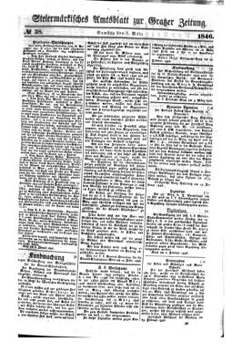 Steyermärkisches Amtsblatt zur Grätzer Zeitung 18460307 Seite: 1