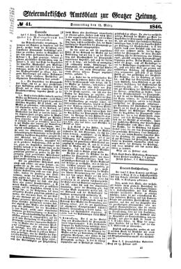 Steyermärkisches Amtsblatt zur Grätzer Zeitung 18460312 Seite: 1