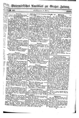 Steyermärkisches Amtsblatt zur Grätzer Zeitung 18460317 Seite: 1