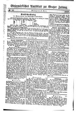 Steyermärkisches Amtsblatt zur Grätzer Zeitung 18460330 Seite: 1