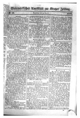 Steyermärkisches Amtsblatt zur Grätzer Zeitung 18460404 Seite: 1