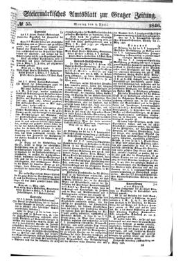 Steyermärkisches Amtsblatt zur Grätzer Zeitung 18460406 Seite: 1