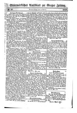 Steyermärkisches Amtsblatt zur Grätzer Zeitung 18460409 Seite: 1