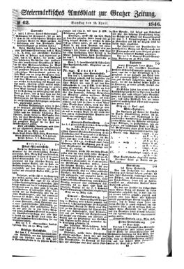 Steyermärkisches Amtsblatt zur Grätzer Zeitung 18460418 Seite: 1