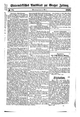 Steyermärkisches Amtsblatt zur Grätzer Zeitung 18460504 Seite: 1