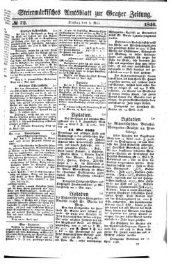 Steyermärkisches Amtsblatt zur Grätzer Zeitung 18460505 Seite: 1