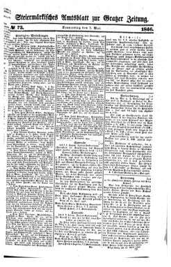 Steyermärkisches Amtsblatt zur Grätzer Zeitung 18460507 Seite: 1