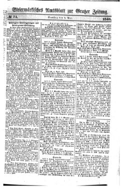 Steyermärkisches Amtsblatt zur Grätzer Zeitung 18460509 Seite: 1