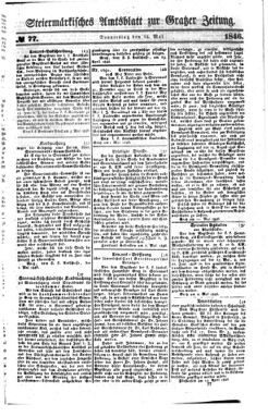 Steyermärkisches Amtsblatt zur Grätzer Zeitung 18460514 Seite: 1