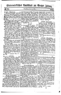 Steyermärkisches Amtsblatt zur Grätzer Zeitung 18460516 Seite: 1