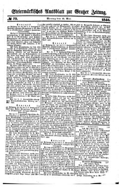 Steyermärkisches Amtsblatt zur Grätzer Zeitung 18460518 Seite: 1