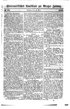 Steyermärkisches Amtsblatt zur Grätzer Zeitung 18460519 Seite: 1