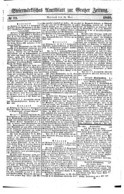 Steyermärkisches Amtsblatt zur Grätzer Zeitung 18460520 Seite: 1