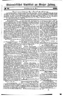 Steyermärkisches Amtsblatt zur Grätzer Zeitung 18460523 Seite: 1