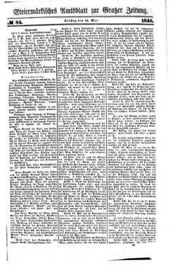 Steyermärkisches Amtsblatt zur Grätzer Zeitung 18460526 Seite: 1